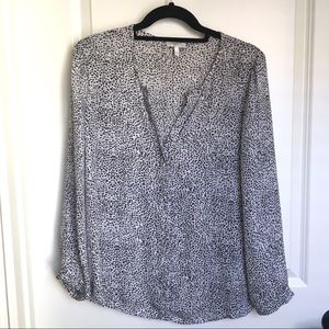 [Sold] Joie Black & White Silk Blouse Size S